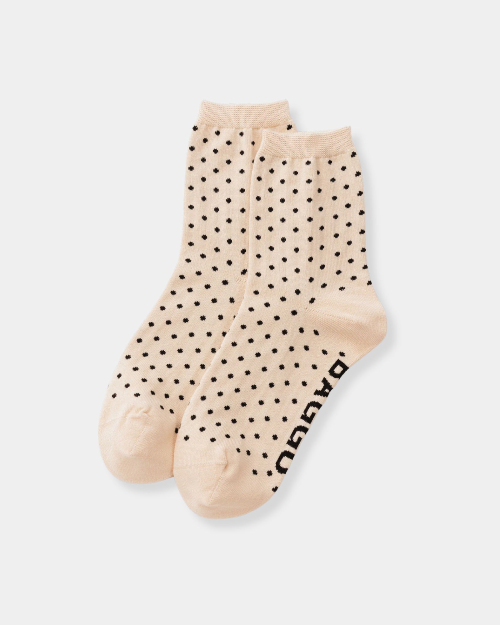 CREW SOCK - MICRO CREAM AND BLACK POLKA DOT