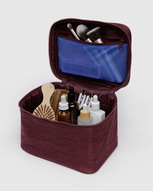 LARGE COSMETIC CASE - MAHOGANY