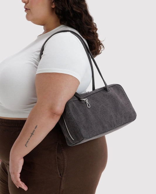 DENIM BOWLER BAG - WASHED BLACK DENIM | Stonewaters