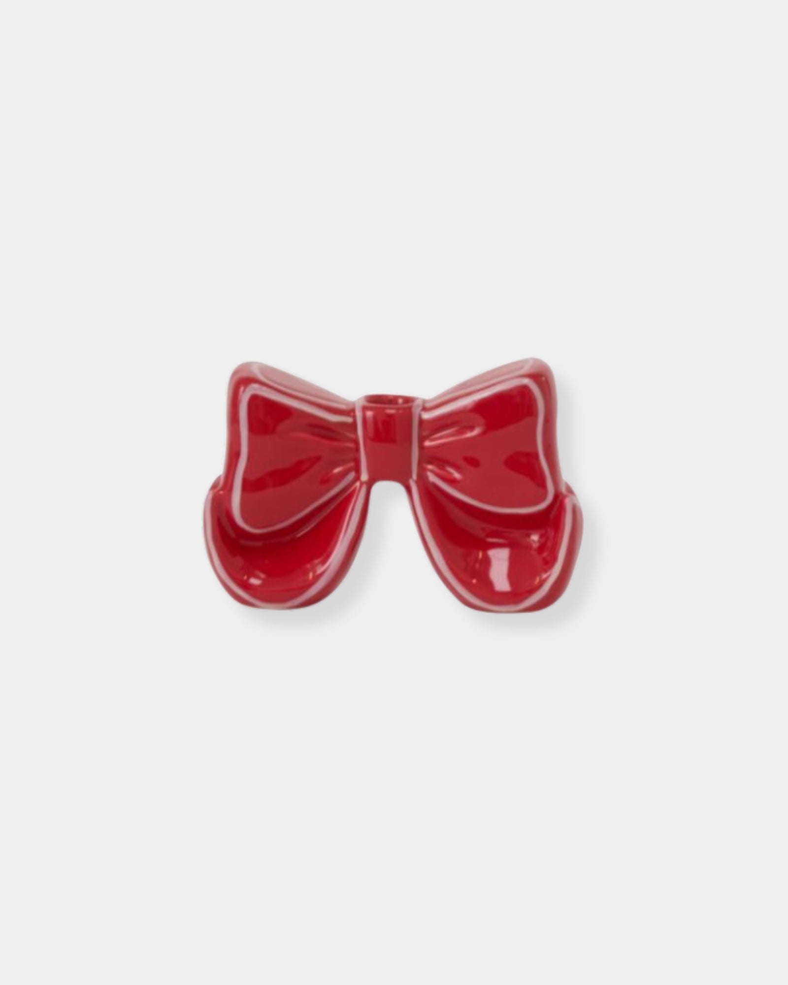 BIG RED BOW CANDLEHOLDER
