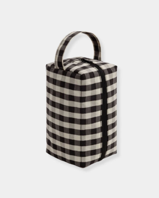 DOPP KIT - BLACK & WHITE GINGHAM | Stonewaters