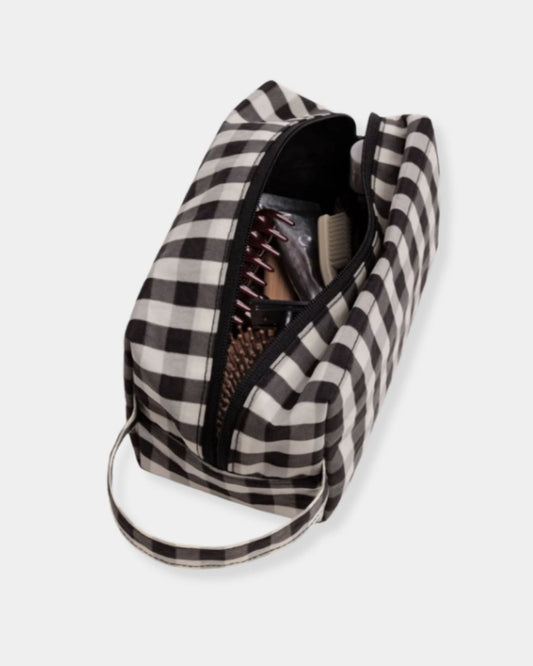 DOPP KIT - BLACK & WHITE GINGHAM | Stonewaters