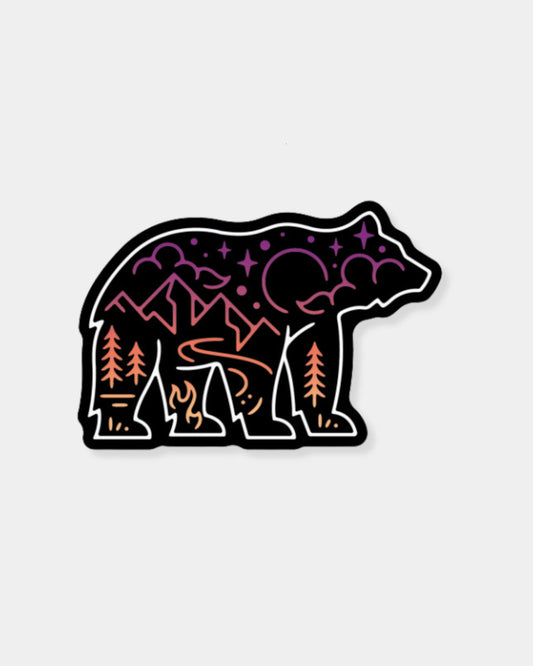 SUNSET BEAR SCENE - STICKER