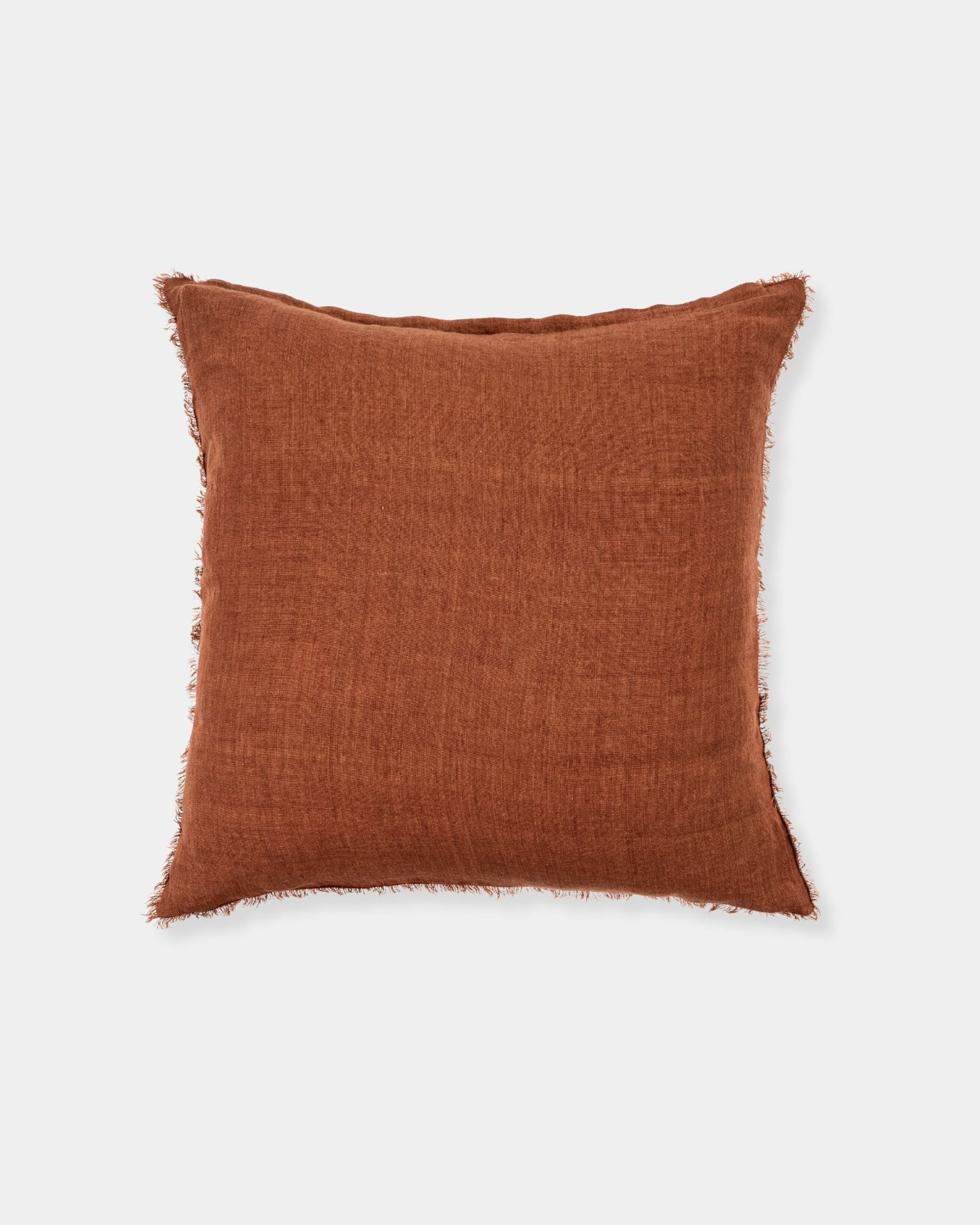 LINA LINEN PILLOW 24 x 24 - BURNT UMBER