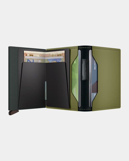 LEAF KHAKI LEATHER MATTE - BANDWALLET