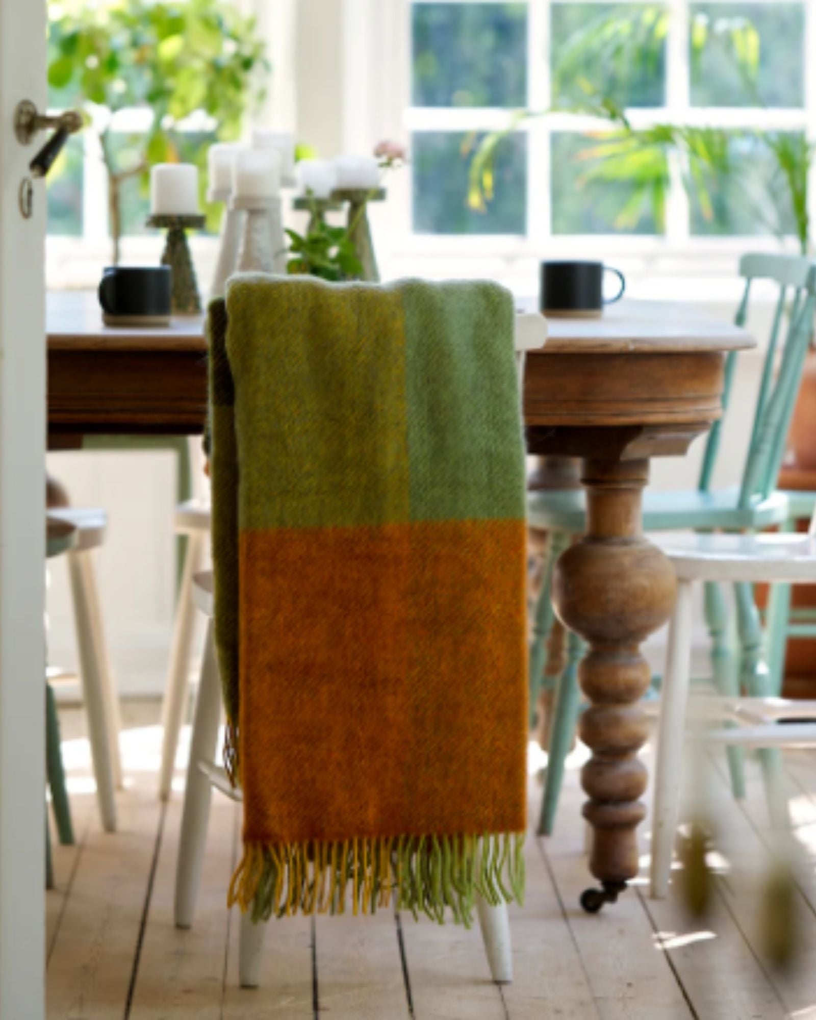 GOTLAND CHECK THROW - MULTI GREEN