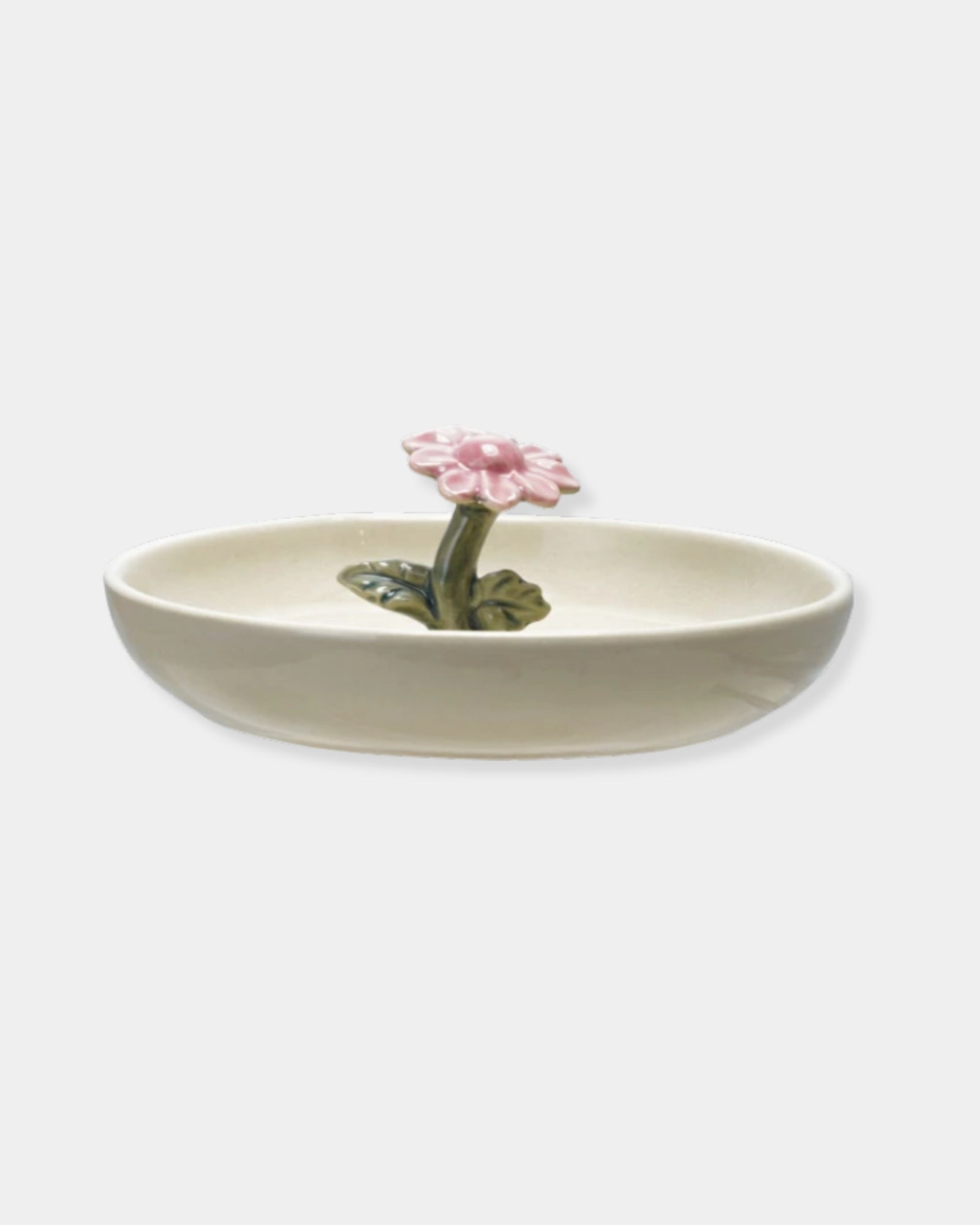 FLOWER STONEWARE DISH