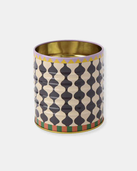 A DOPO BLACK & WHITE WAVY STORAGE TIN