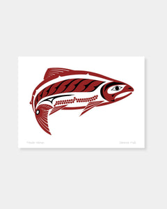 HAIDA SALMON - 14x11 MATTED ART CARD