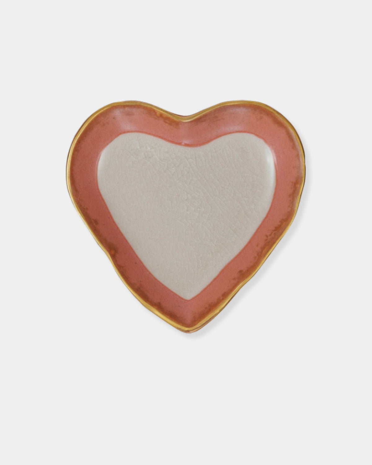 SMALL STONEWARE HEART DISH - PINK