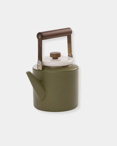 OLIVE TWO-TONE ENAMEL KETTLE
