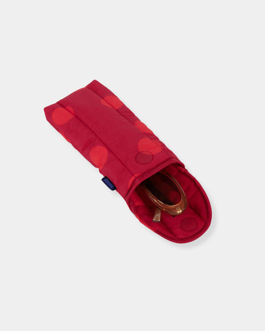 PUFFY GLASSES SLEEVE - RED POLKA DOT