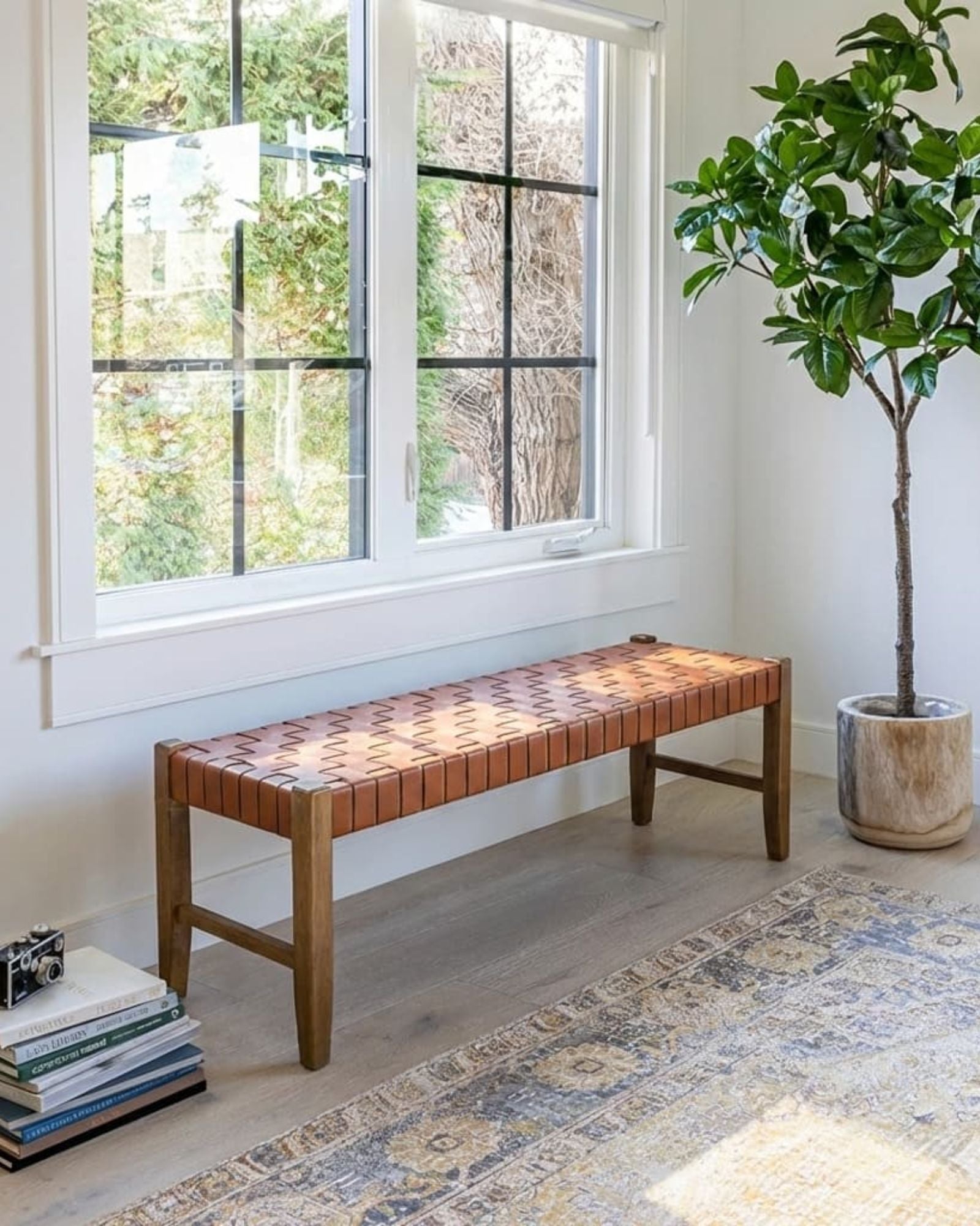 FELLOW BENCH - TAN LEATHER