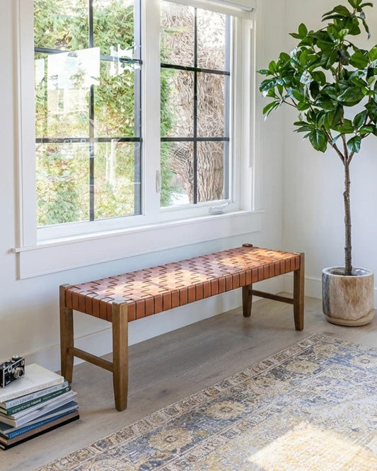 FELLOW BENCH - TAN LEATHER