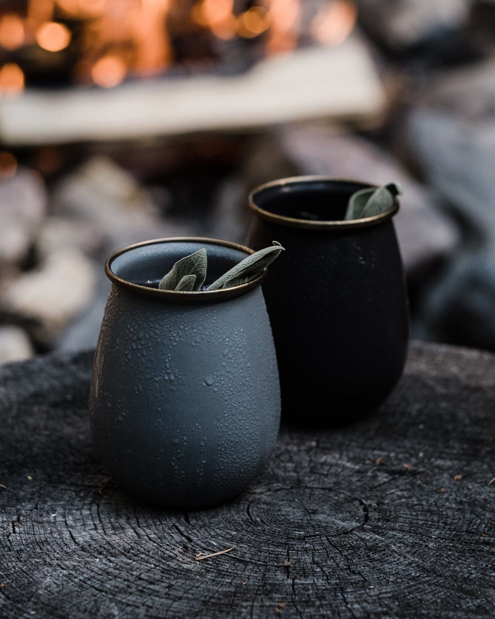 CHARCOAL ENAMEL TUMBLER SET