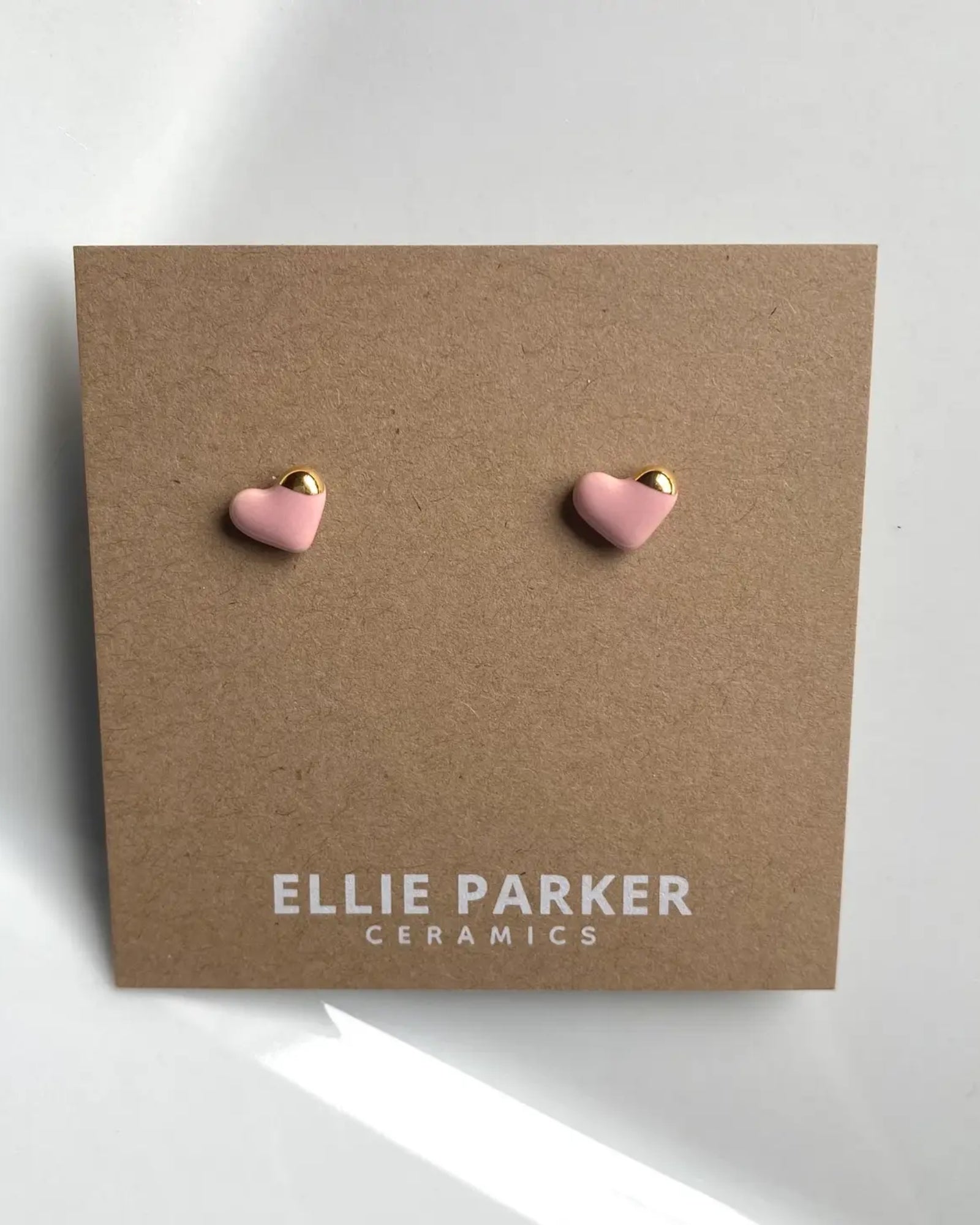 CERAMIC PINK HEART EARRINGS