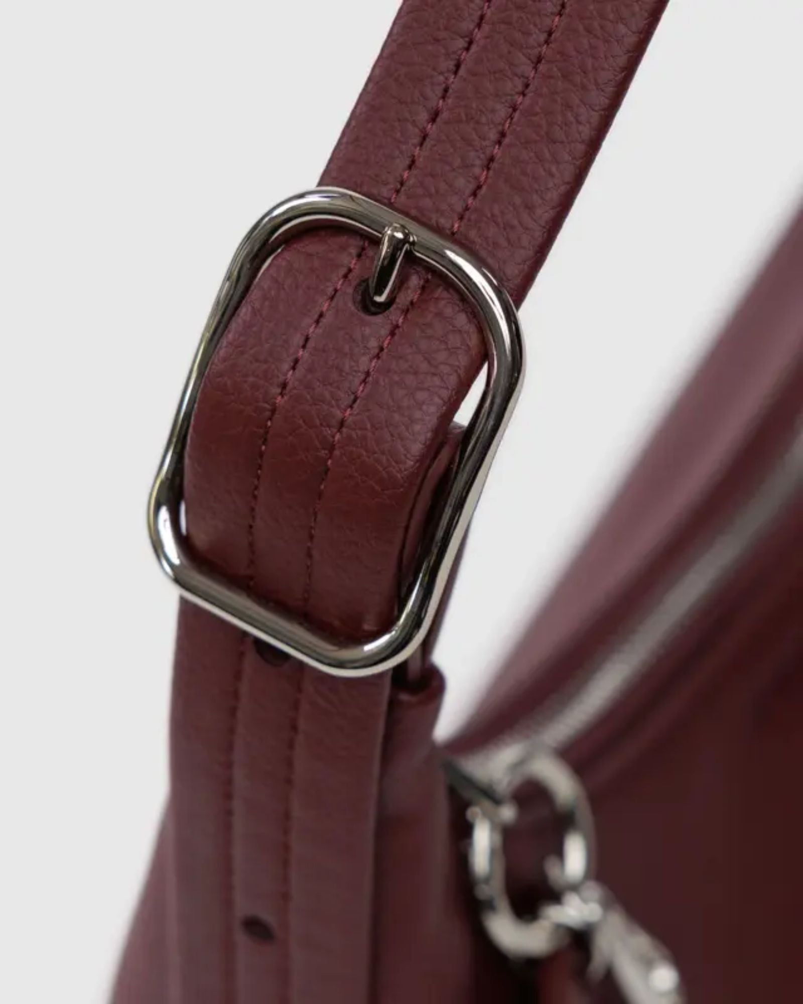 MINI RECYCLED LEATHER SHOULDER BAG - MAHOGANY