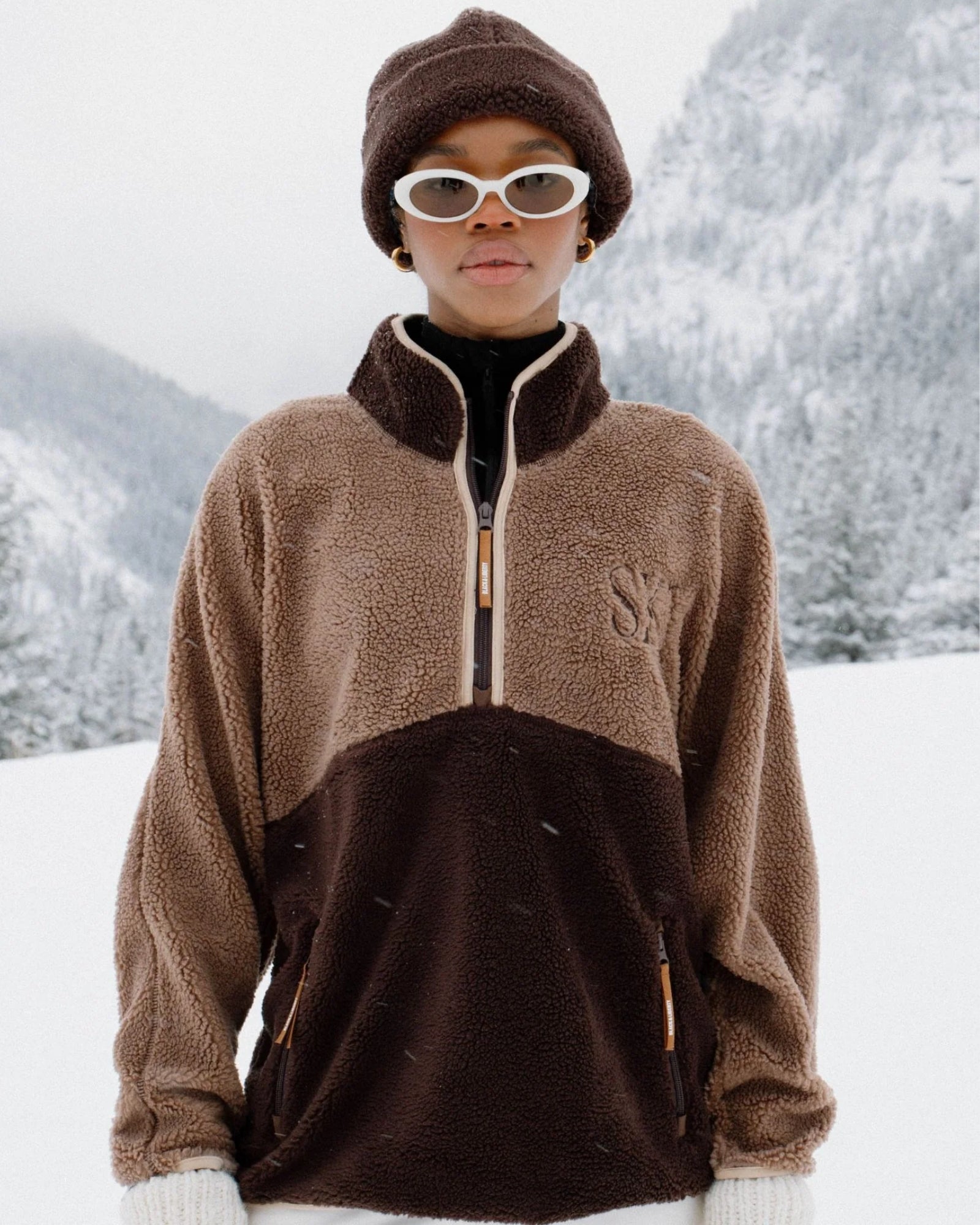 ALPINE SKI SWEATER - COFFEE BEAN