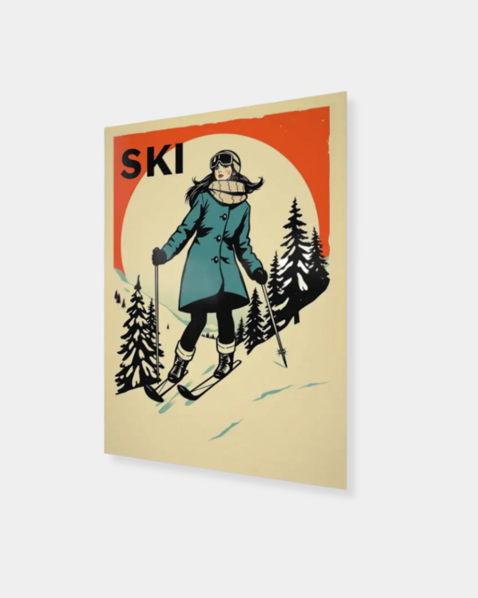 RETRO SKI DAY - 12x16 PRINT