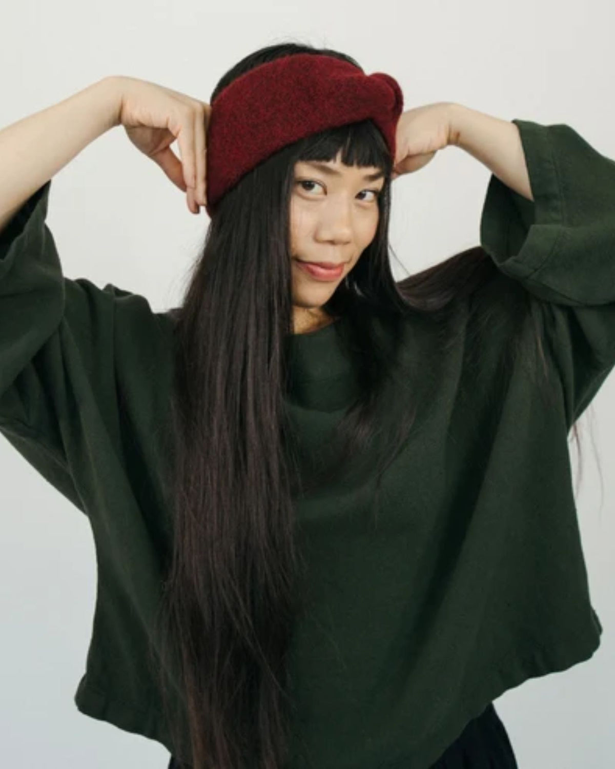 ALPACA TWISTED HEADBAND - WINE