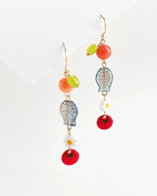 CHERRY TOMATOES & FISHIES - EARRINGS