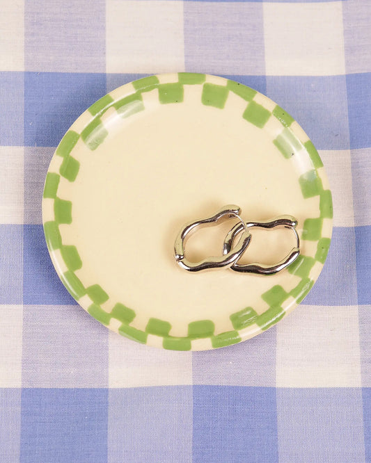 CERAMIC CACTUS CHECKERBOARD DISH