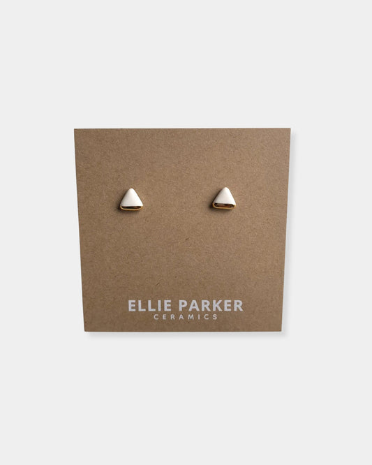 TRIANGLE WHITE CLAY EARRINGS