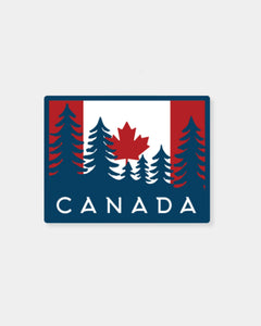 CANADA FLAG & TREES - STICKER