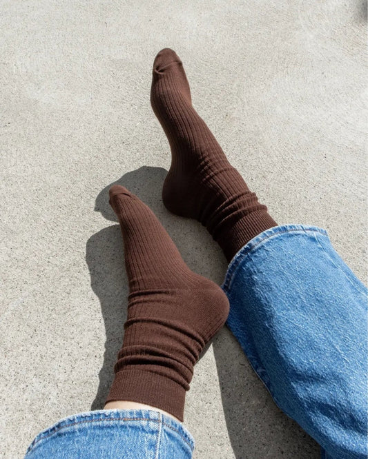 EVERYDAY COTTON CREW SOCK - ESPRESSO BROWN | Stonewaters