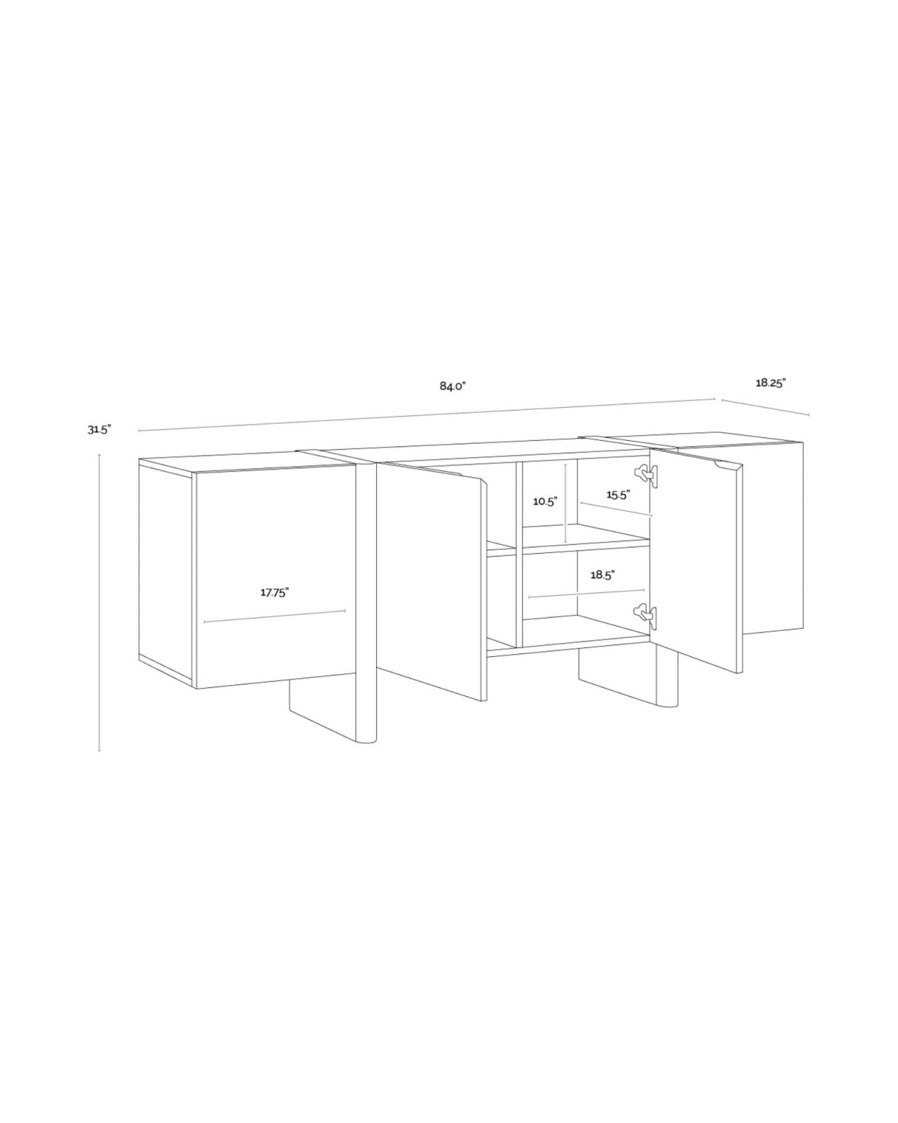 EWAN SIDEBOARD 84" | Stonewaters
