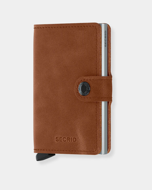 MINI WALLET VINTAGE COGNAC-SILVER