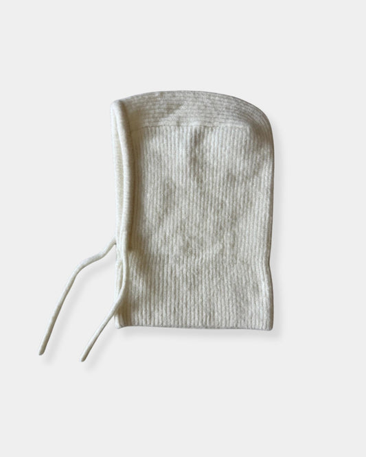 FUZZY ALPACA BALACLAVA - PEARL WHITE