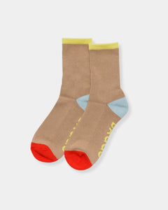 RIBBED SOCK - BEIGE MIX