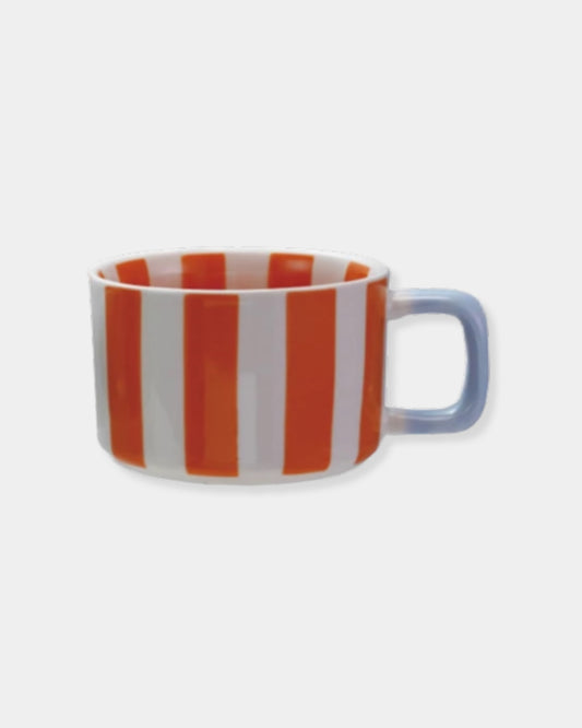 ORANGE STRIPE STONEWARE - 14oz MUG