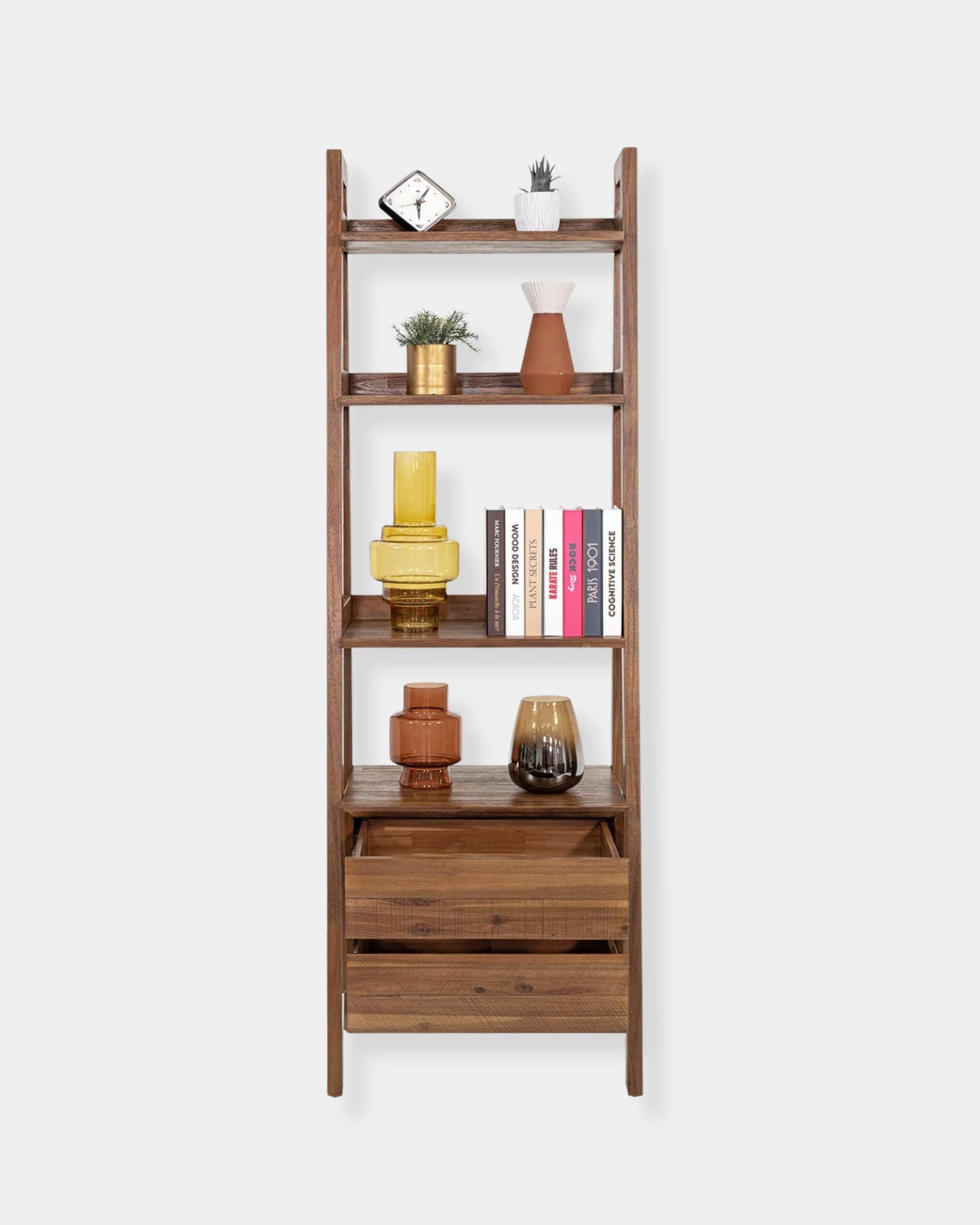 GIA BOOKCASE - WARM PECAN