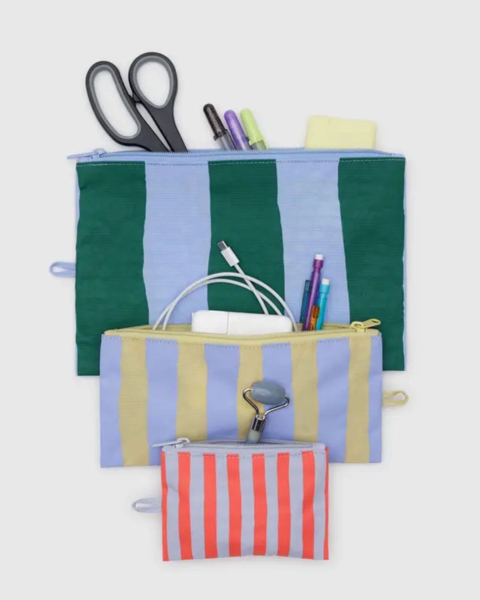 FLAT POUCH - PAINTED STRIPE - M