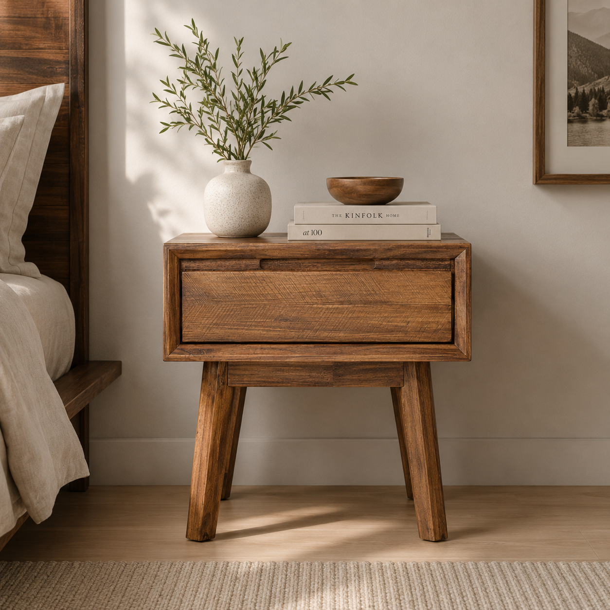 GIA 1-DRAWER NIGHTSTAND - PECAN