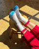 BLUE RED COLOUR BLOCK GIRLFRIEND - SOCK