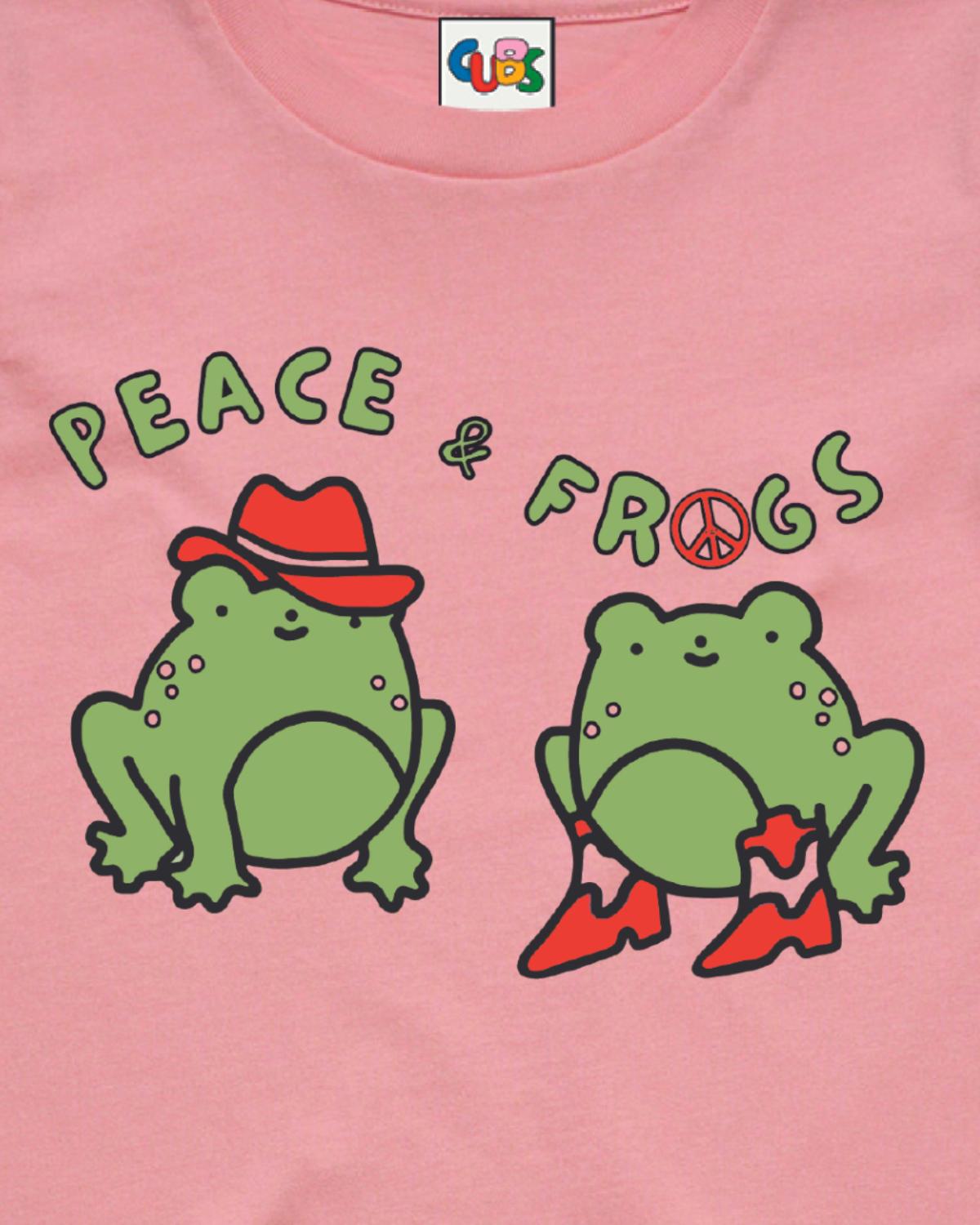 PEACE & FROGS PINK T-SHIRT