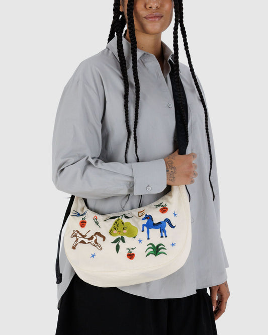 MEDIUM NYLON CRESCENT BAG - PAINTED PRAIRIE
