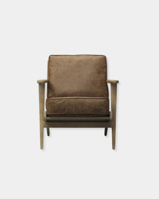 ALBERT LOUNGE CHAIR - NUBUCK CHOCOLATE