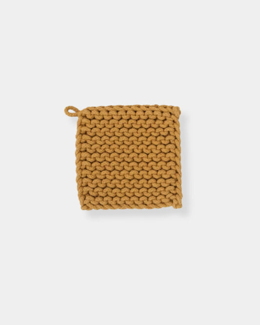 COTTON CROCHET POT HOLDER - OCHRE