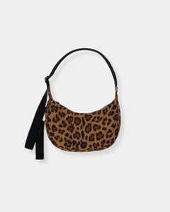 SMALL NYLON CRESCENT BAG - LEOPARD
