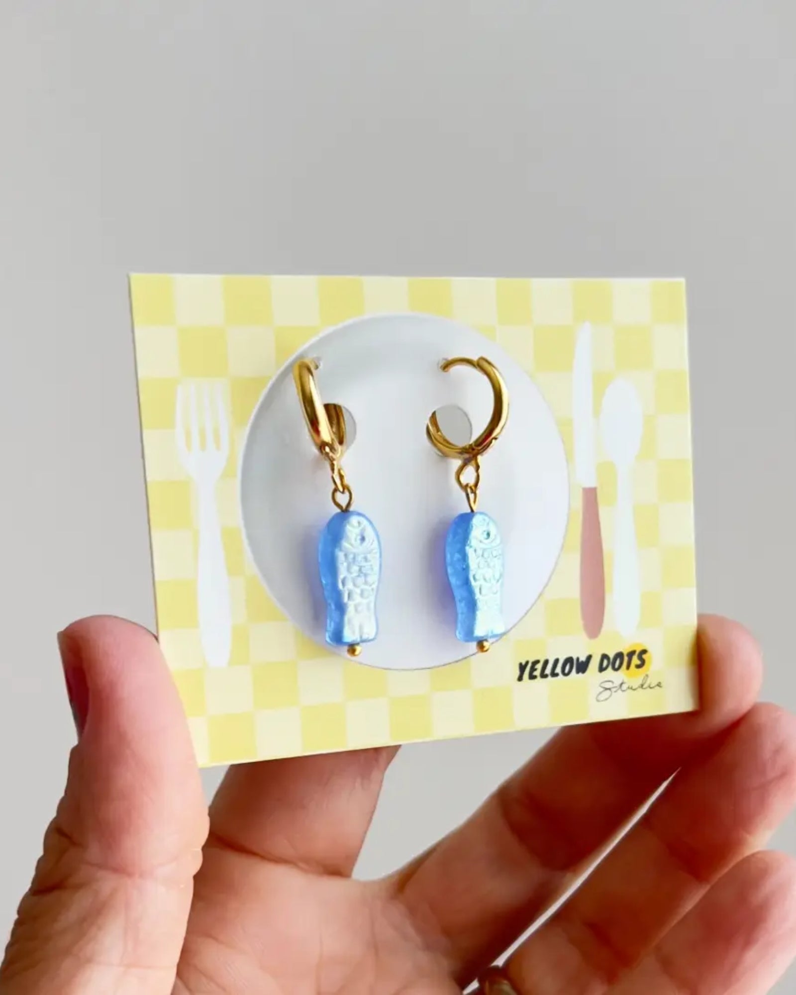 MINI BLUE SARDINE - EARRINGS