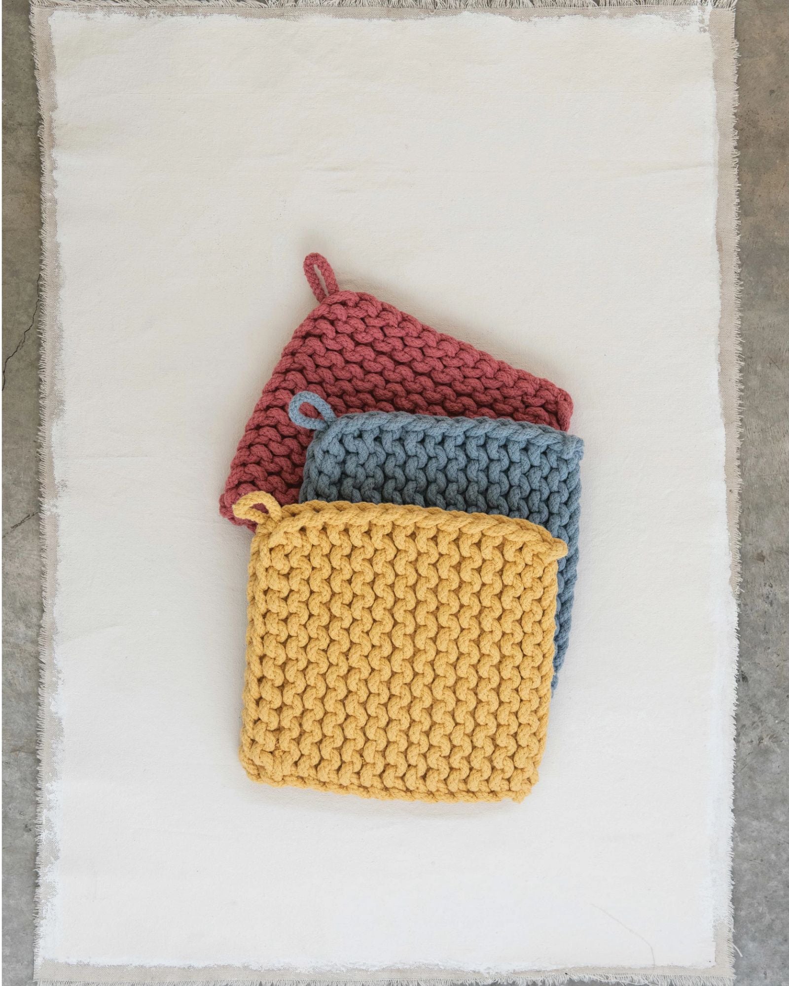 RED CROCHETED POT HOLDER