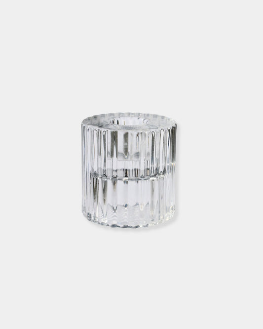 CLEAR RILLO CANDLE HOLDER