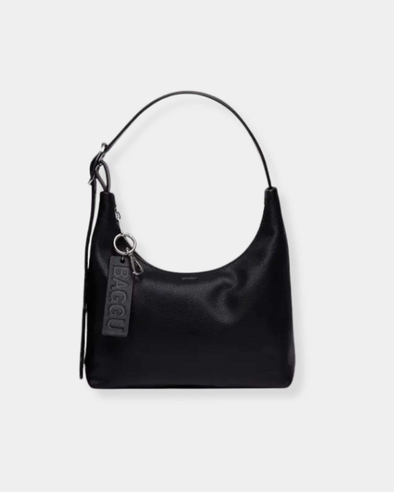 MINI RECYCLED LEATHER SHOULDER BAG - BLACK