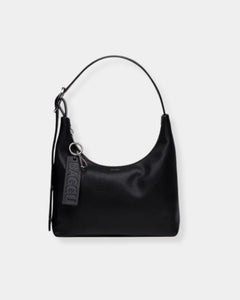 MINI RECYCLED LEATHER SHOULDER BAG - BLACK