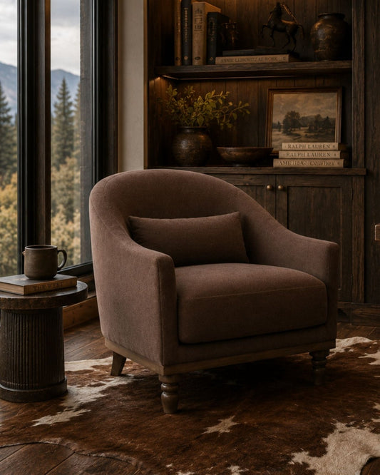 FEBRUARY ACCENT CHAIR - VELVET COFFEE | Stonewaters