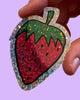 GLITTER STRAWBERRY - STICKER